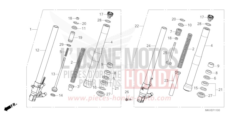 FOURCHETTE AVANT de Forza 750 MAT BALLISTIC BLACK METALLIC (NHA86) 2026